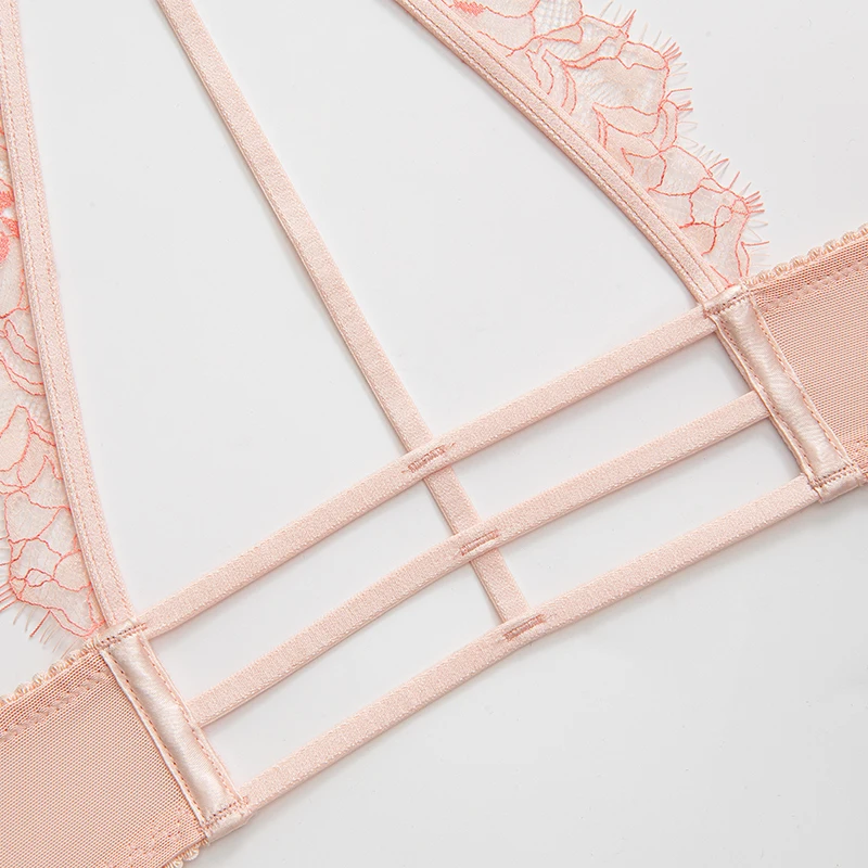 WingsLove Women's Sexy Lace Bra Front Closure Buckle Breathable Unlined Racerback Bralette Underwire Plunge Lingerie