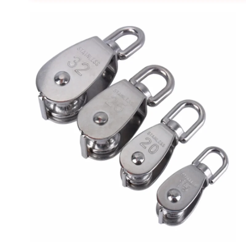

Stainless Steel Pulley M15/M20 M25 M32 M50 Single Wheel Swivel Lifting Rope Pulley Set Lifting Wheel Tools