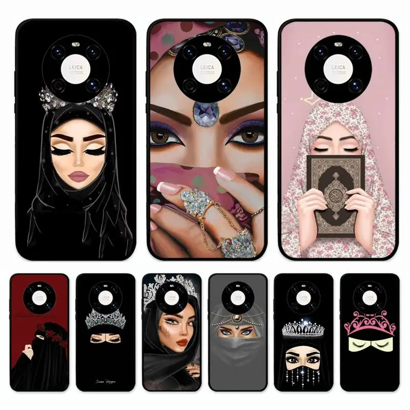 

Woman In Hijab Face Muslim Islamic Girl Phone Case For Huawei Mate 10 20 30 40 50 lite pro Nova 3 3i 5 6 SE 7 pro 7SE