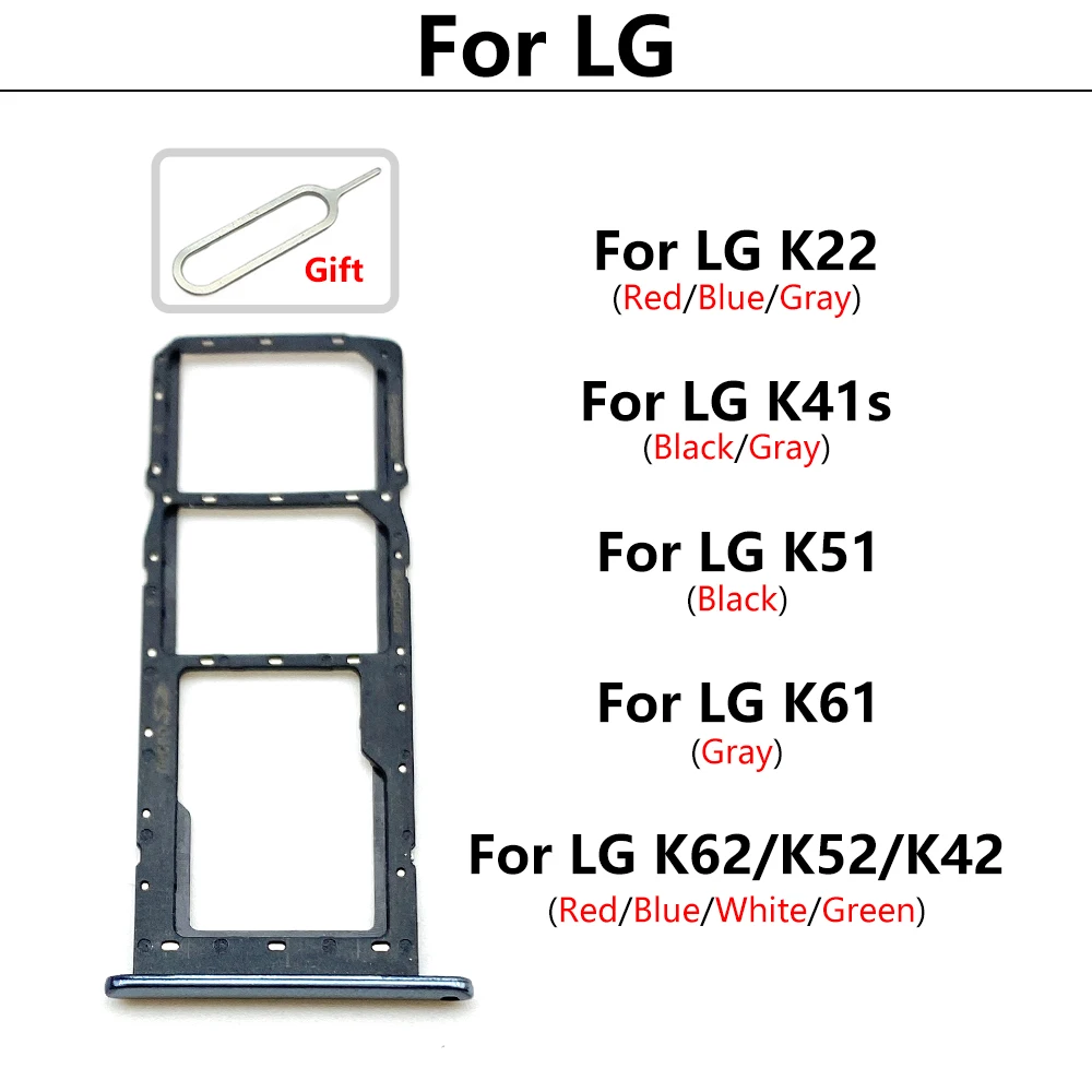 

Для LG K22 K42 K52 K41S K51 SIM-карта лоток держатель Слот для карты адаптер Запасная часть