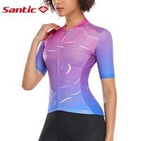 santic women cycling jersey short sleeve summer road bike clothing top quick dry reflective breathable sportswear asian size