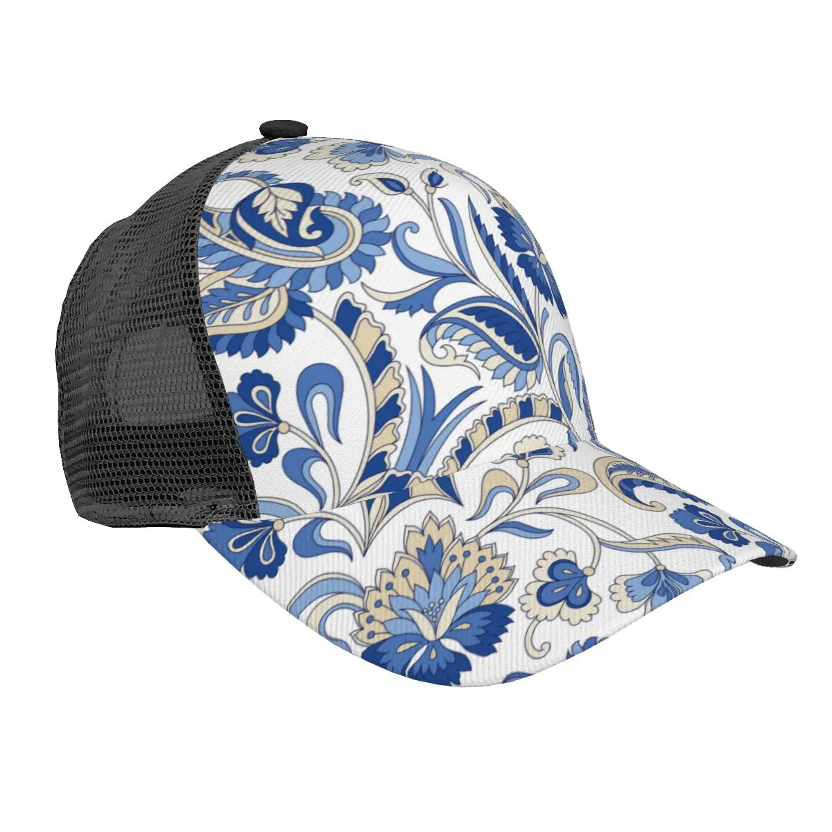 

Paisley 3D Print Curved Brim Mesh Baseball Cap Casual Sun Hat for Men Women