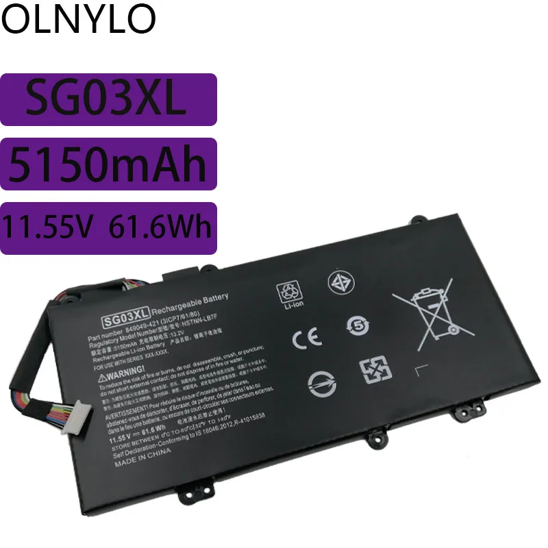 

Genuine SG03XL Battery for Hp Envy 17-U273CL 17-U011NR 17-U108CA 17-U110NR 17-U163CL W7D93UA W2K88UA W2K86UA 11.55V 5150mAh