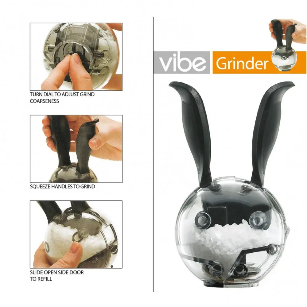 Ручная портативная мини-мельница для соли и перца с кроличьими ушками