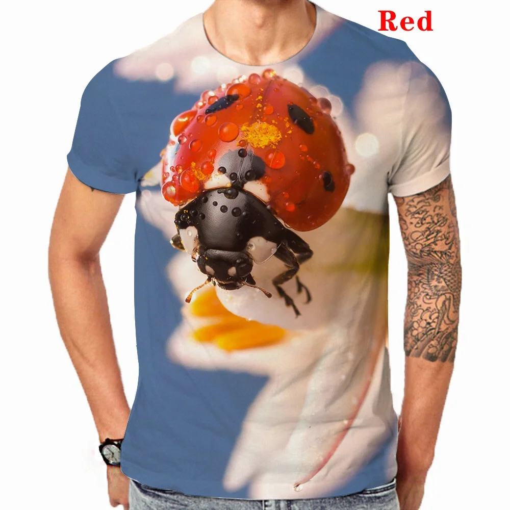 Футболка с коротким рукавом и 3D-принтом божьей коровки |