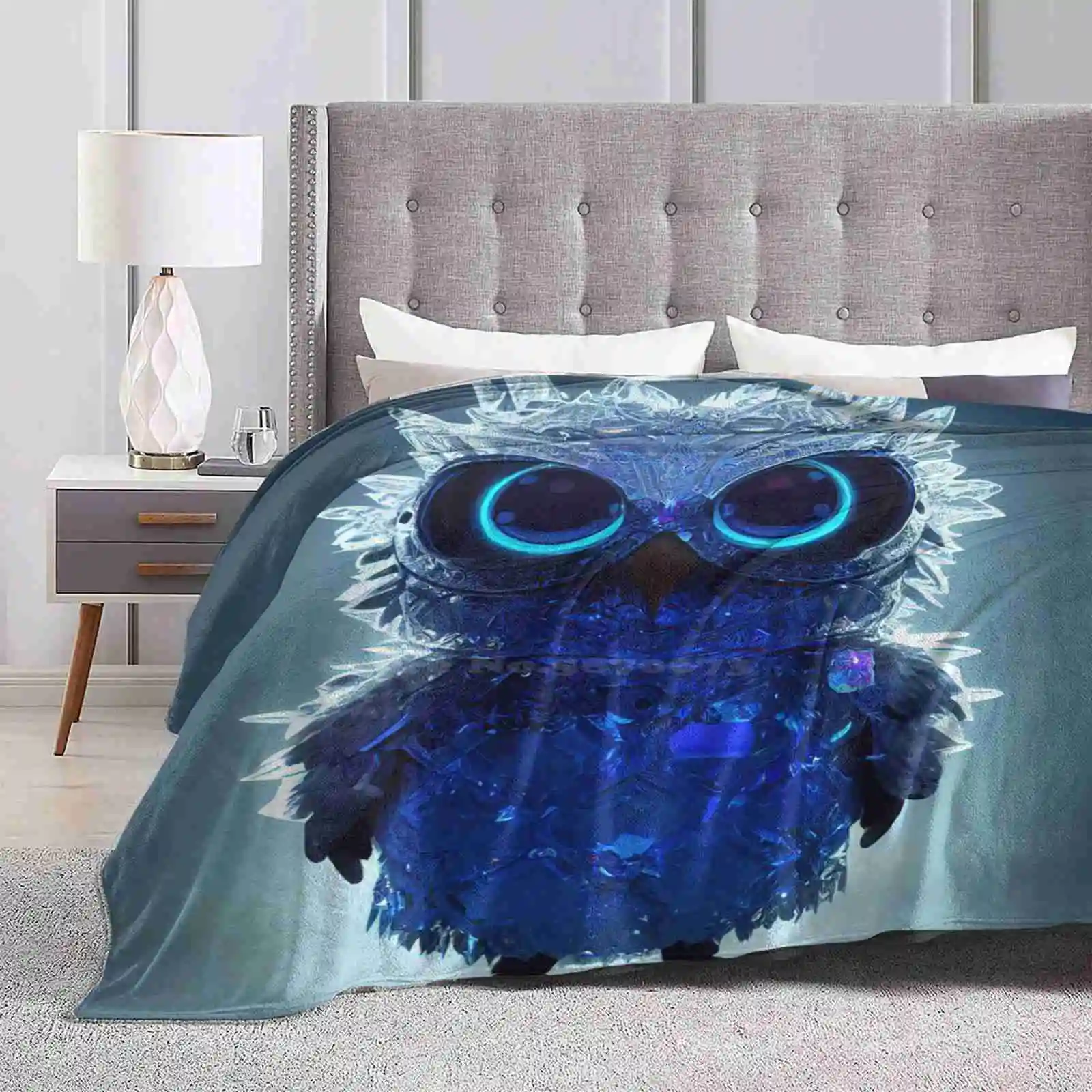 Модное забавное мягкое одеяло с кристаллами в виде совы