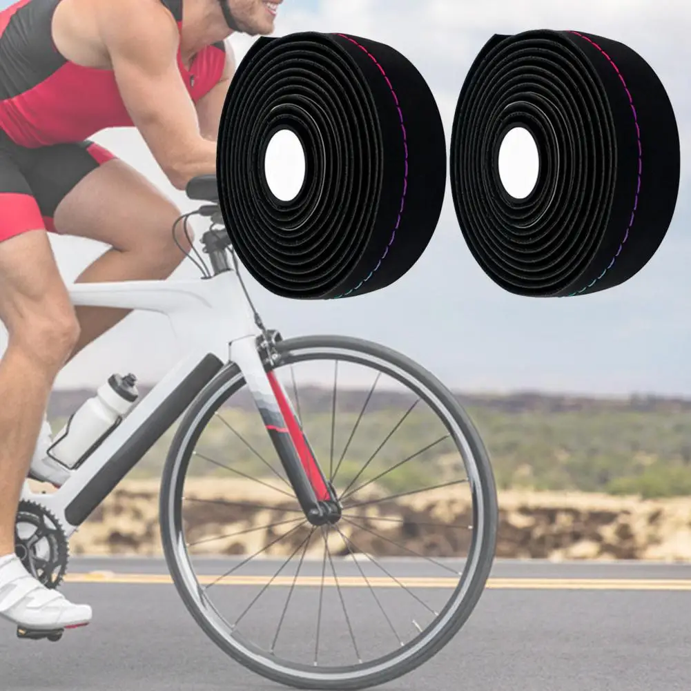 

Stylish Bicycle Bar Tape Hand-stitched Crafts Handle Bar Wrap Tape High Toughness Shockproof Bar Wraps Fixing Straps Reliable