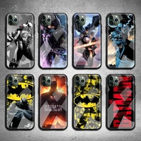batman and catwoman phone case tempered glass for iphone 13 12 11 pro mini xr xs max 8 x 7 6s 6 plus se 2020 cover