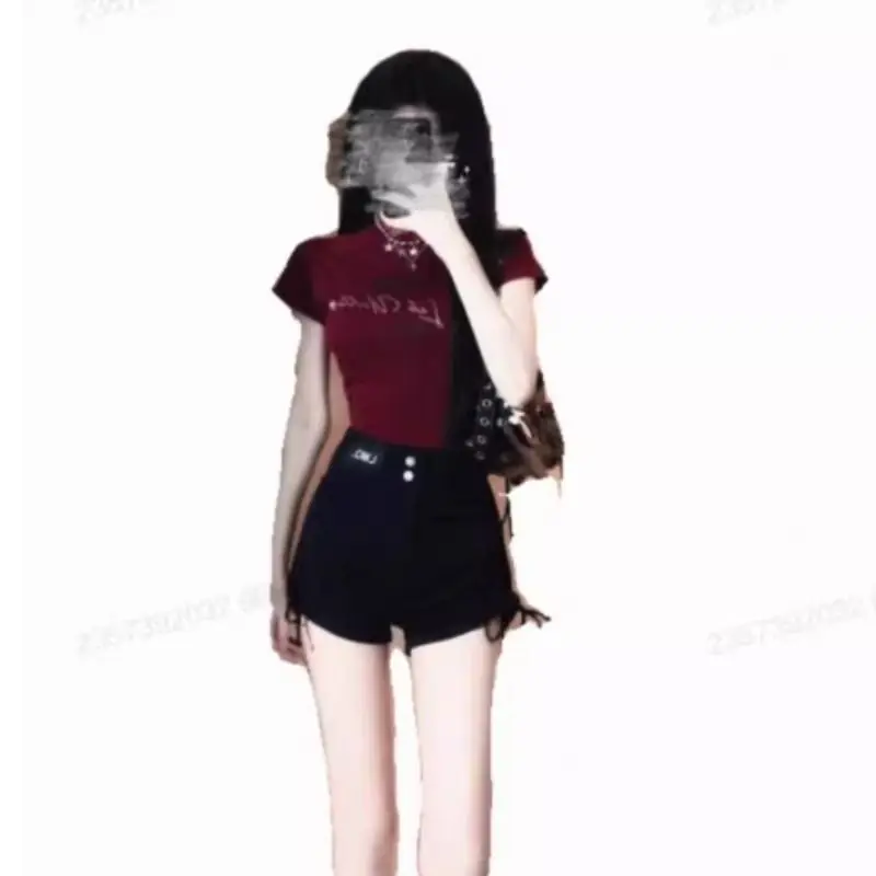 Summer Clothing Match A Complete Set Salt System Young Royal Sister Wear Small Fried Street Gyaru Top Shorts Two-piece Suit