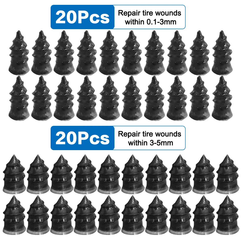 

40/30/20/10pcs Car Motorcycle Tubeless Tyre Repair Rubber Nails Vacuum Tyre Repair Nail Kit Large/Small Motorcycle Tire Repair K