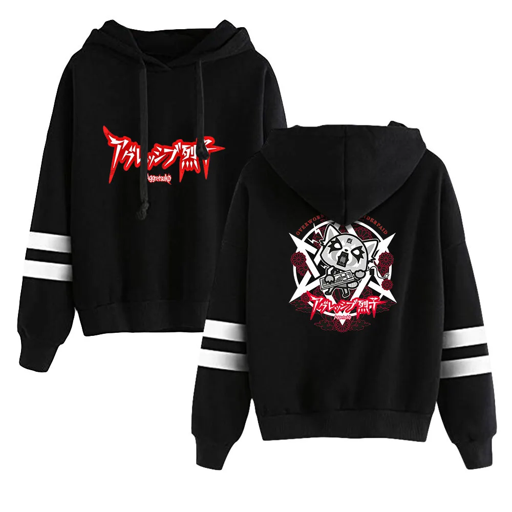 

New Hoodie Aggretsuko Cartoon Hoodie Unisex Pocketless Sleeve Sweatshirt Men Women's Pullover Harajuku Streetwear Anime Clothes