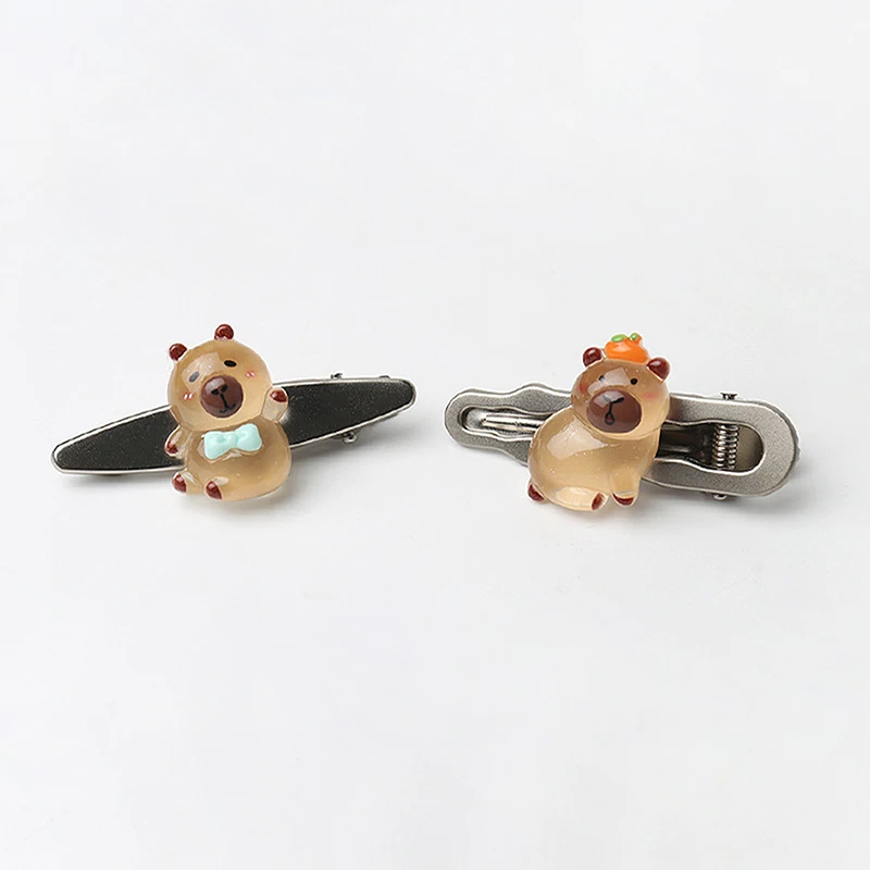 Мультяшная капибара прозрачная заколка для волос женские боковые заколки