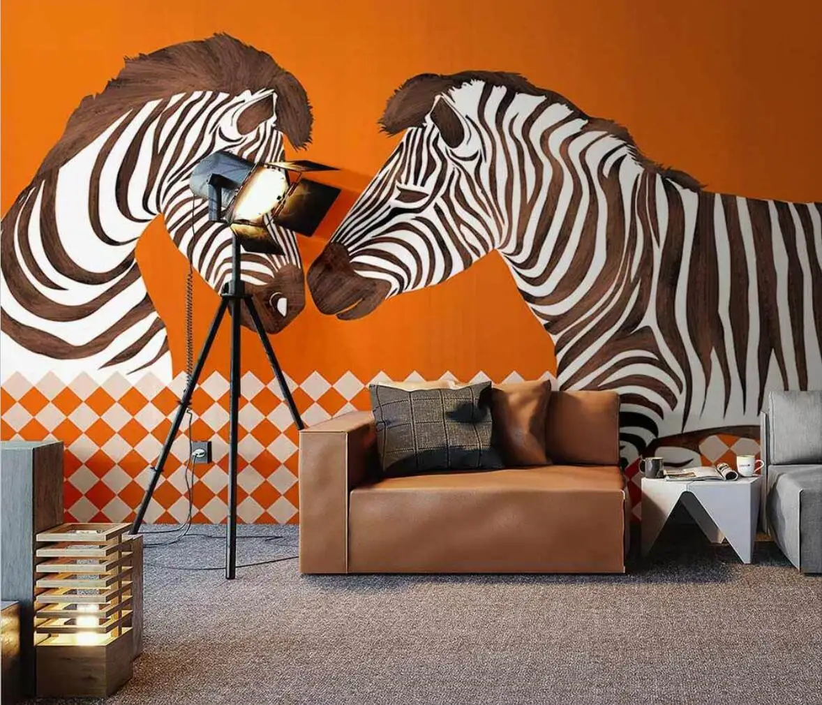 

Custom papel de parede 3D Animal Zebra Wallpaper photo Mural wall papers Home Decor 3d wallpaper Living Room Bedroom Tapestry