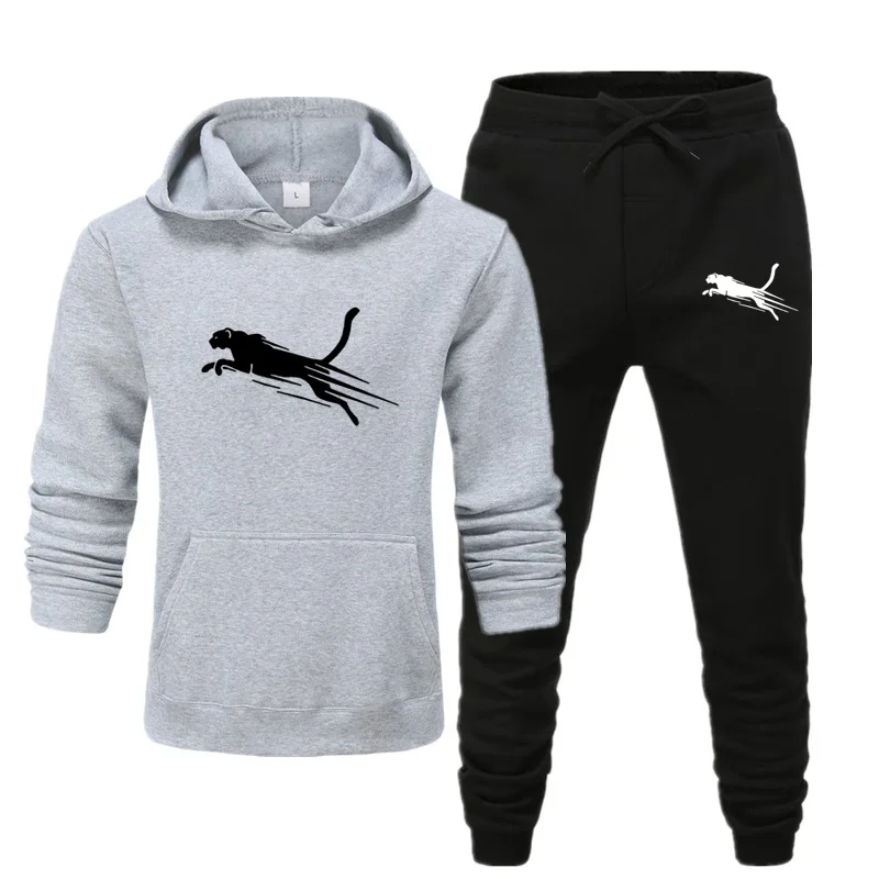 Treino Com Capuz Men's and Women's Set Luxo Corrida Fitness Esportes AO Ar Livre Casual Fashion Nova Print Outono 2025