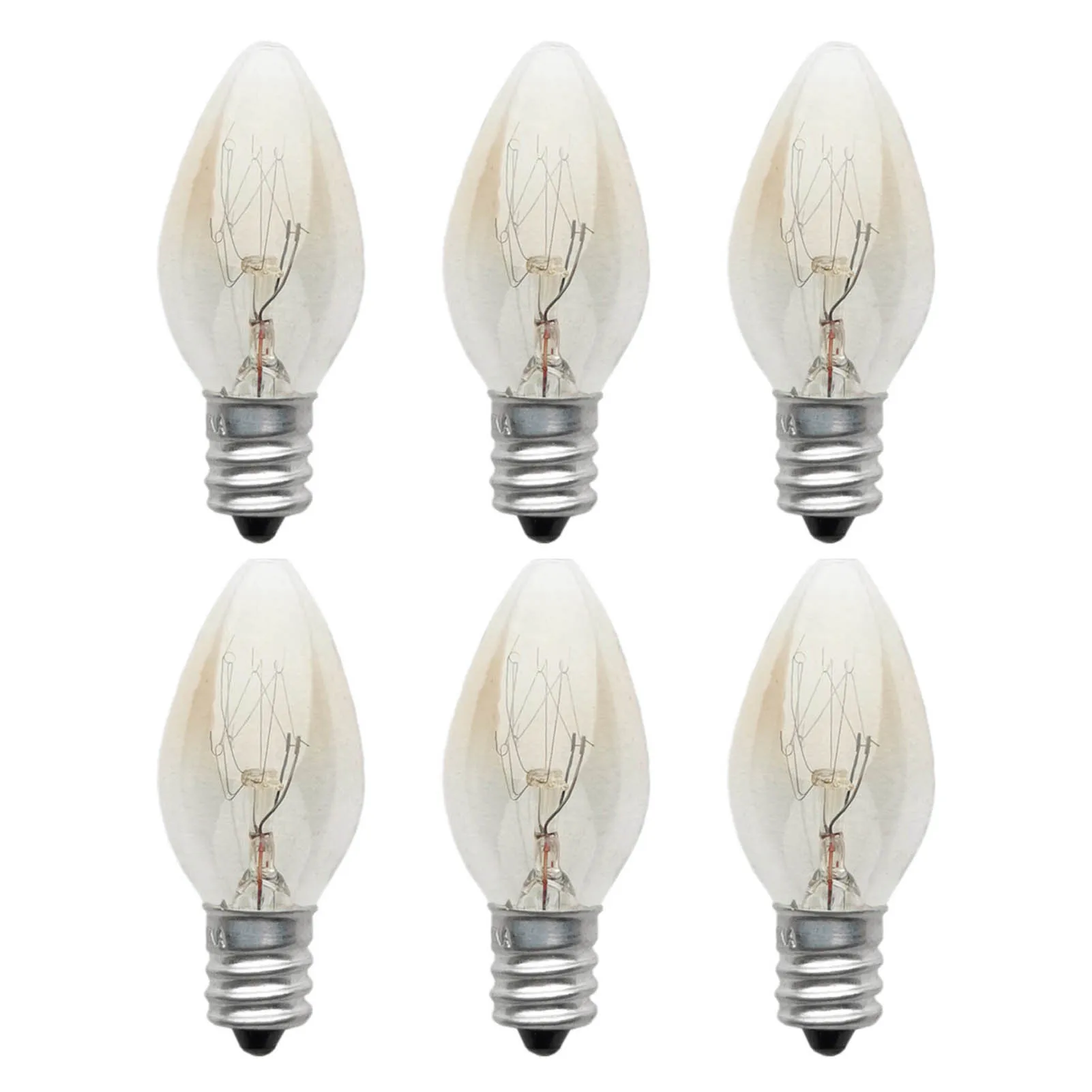 

6 Pcs E12 Light Bulb 220V 10W 100LM 2700K Transparent Warm Color C7 Incandescent Tungsten Night Lamp Bulb Himalayan Salt Lamp