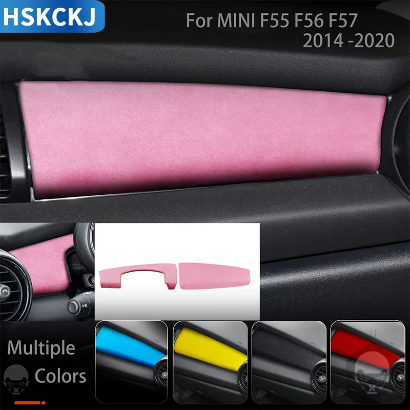 

Dashboard Instrument Panel Trim Flocking Turn Fur Suede Wrap ABS Cover For Mini Cooper Hatch F55 F56 F57 2014-2020 Car Moulding