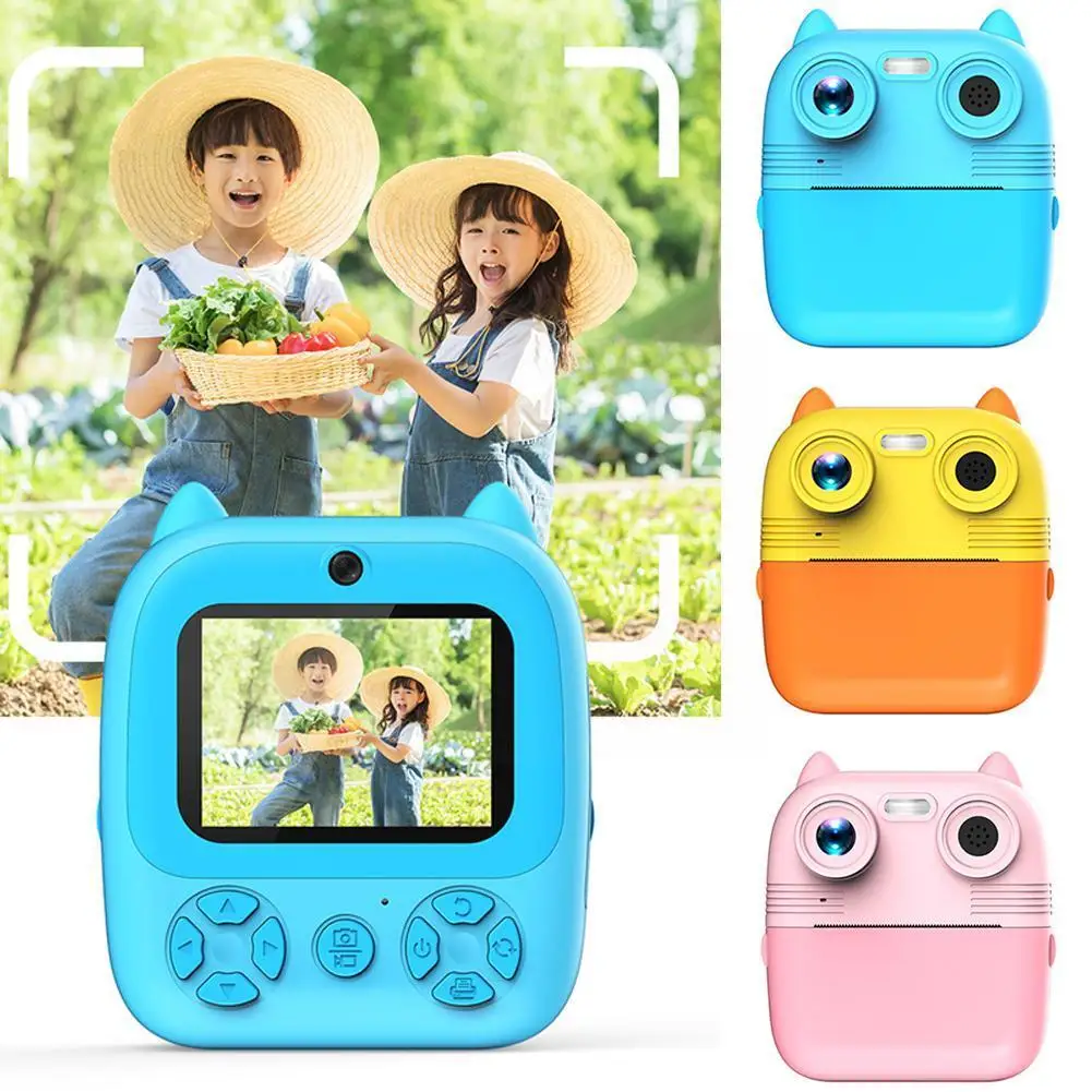 

Children Instant Print Camera 1080p Projection Video Christmas Camera Outdoor Birthday Photography Toy Gift L6t4