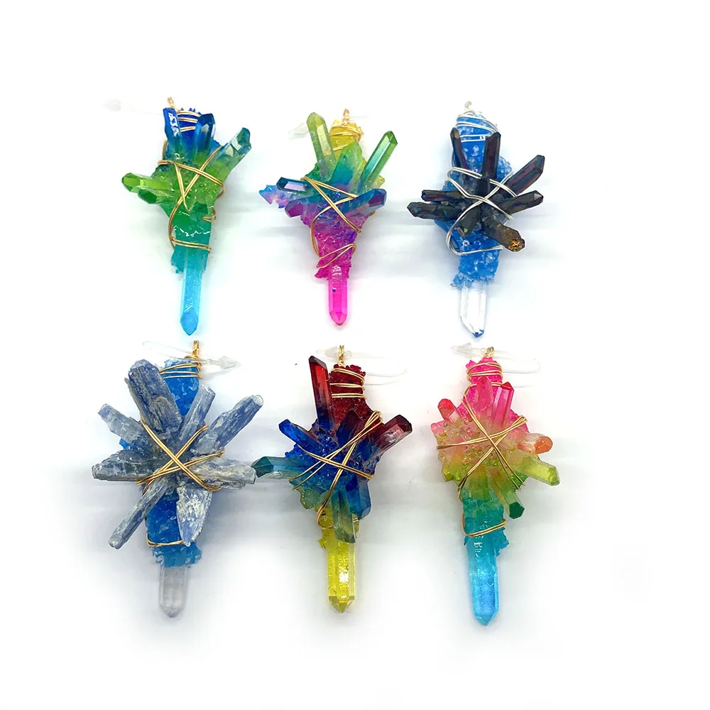 

1pcs Strange Irregular Natural Stone Pendant Jewelry Multicolor Crystal Healing Stone DIY Making Jewelry Necklace Accessories