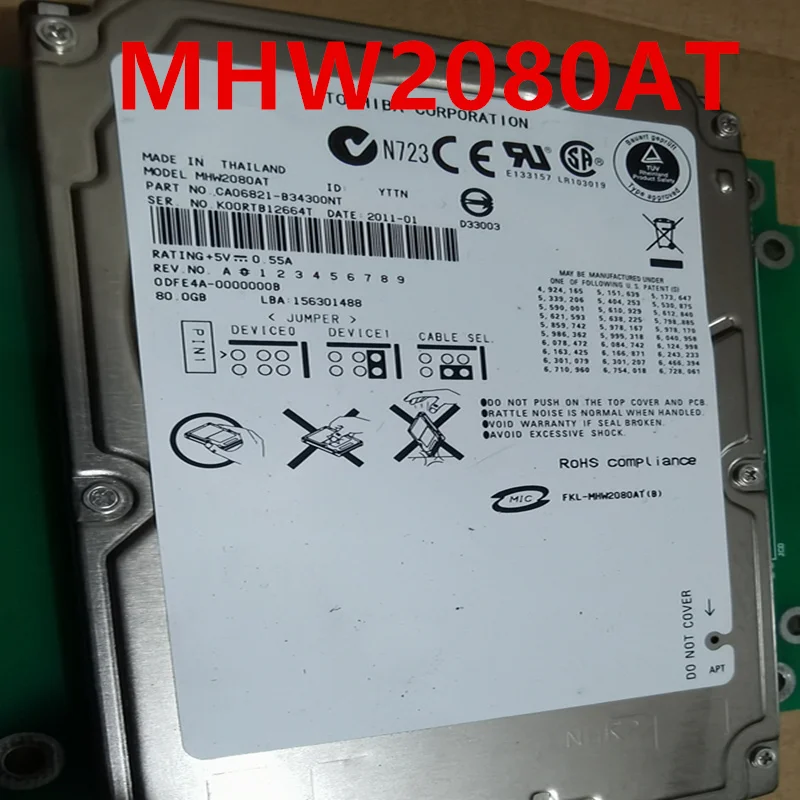 

Almost New Original Hard Disk For Fujitsu 80GB 2.5" 8MB IDE 5400RPM For Notebook HDD For MHW2080AT