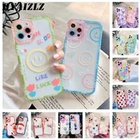 cute smile flower cartoon transparent case for iphone 13 pro max 12 11 xs xr 7 8 plus se 2020 fundas soft tpu shockproof cover