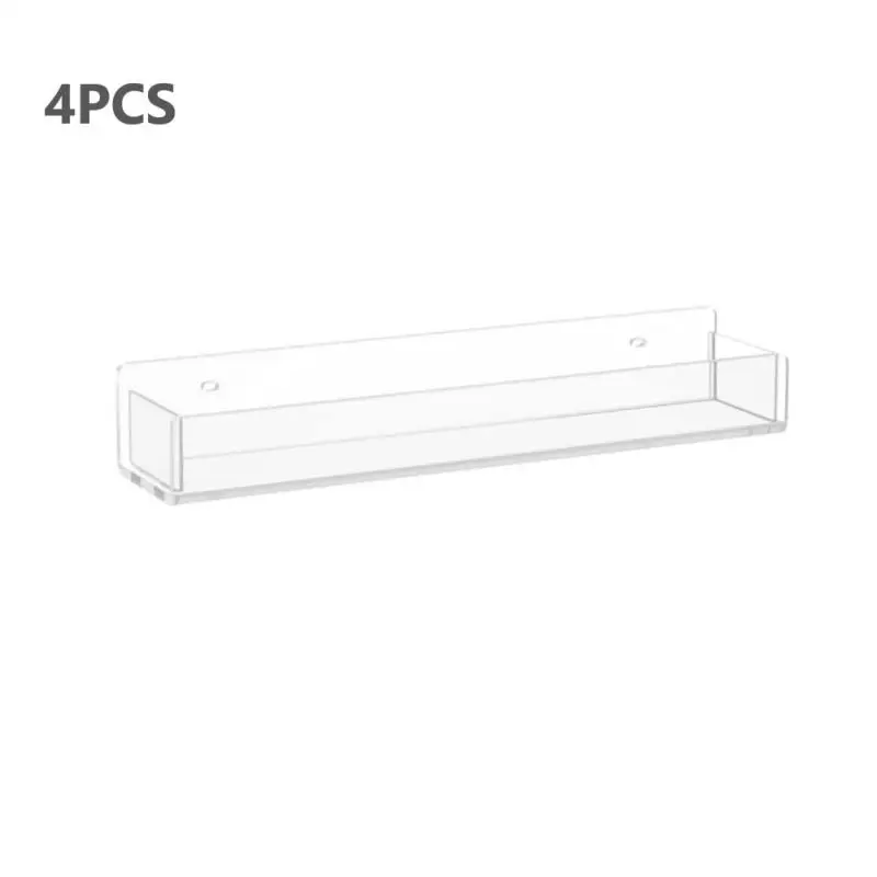 

4pcs New Acrylic Transparent Seasoning Box Wall-mounted Spice Storage Rack Portable Transparent Makeup Organizer Storage Box