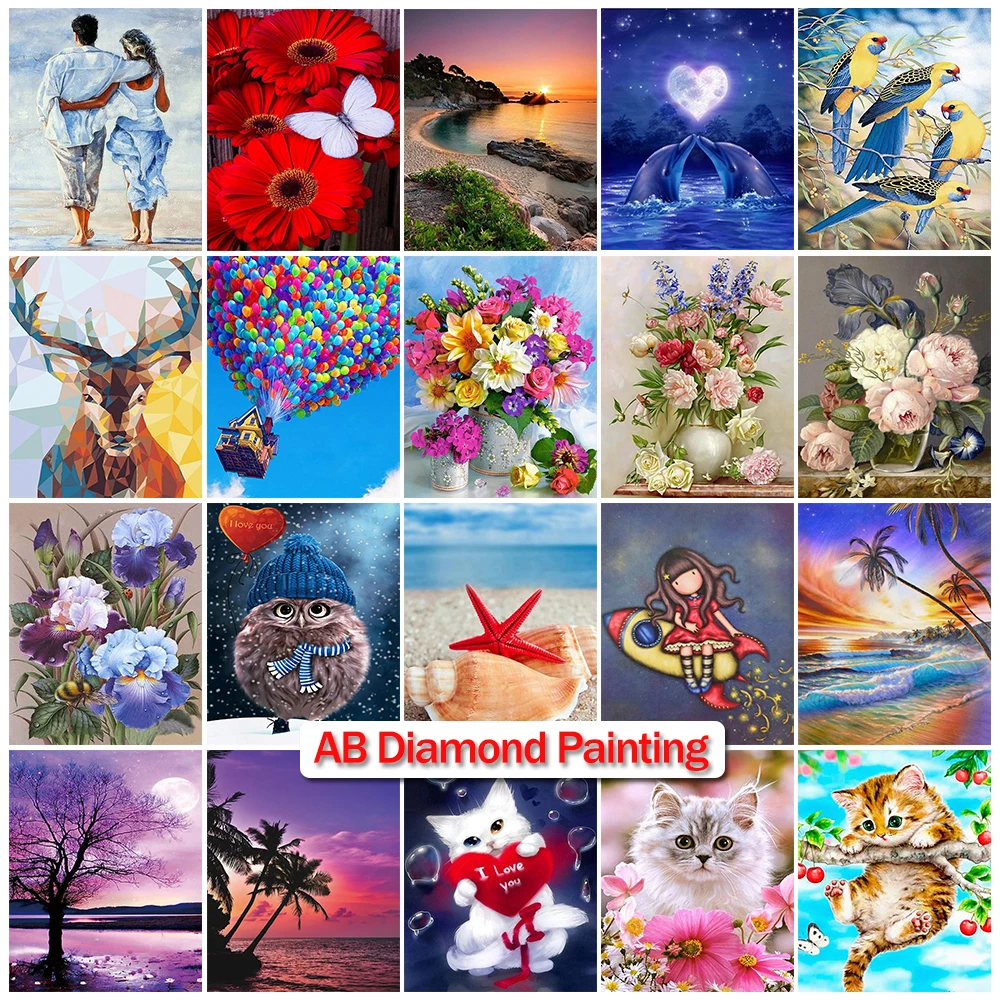 

Набор для алмазной живописи 5D AB, Алмазная мозаика с кошкой, дельфином, животным, для творчества, с изображением пейзажа, пляжа, домашний деко...
