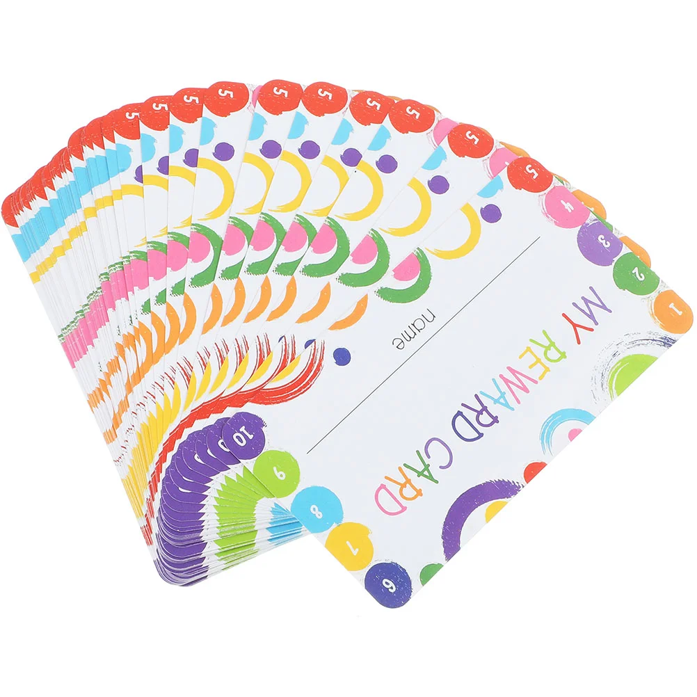 

150 Sheets Punch Cards Encouraging Portable Cartoon Reward Paper Multifunctional Classroom Accumulating Student Loyalty