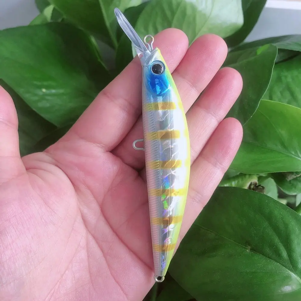 

9cm 27g Vibration Rotate Bass Sequin Treble Hook Minnow Fishing Bait Wobblers Crankbaits