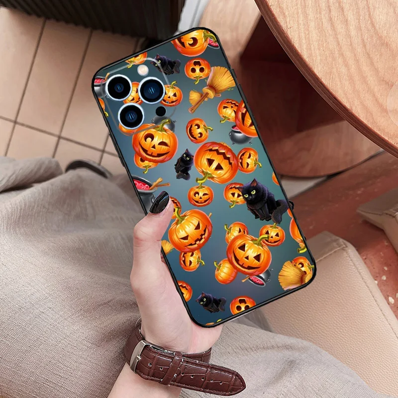 Чехол для телефона HALLOWEEN TRICK TREAT PUMPKIN iPhone 14 15 16 Pro Max 11 12 13 Mini XR Plus 16e Cover Coque