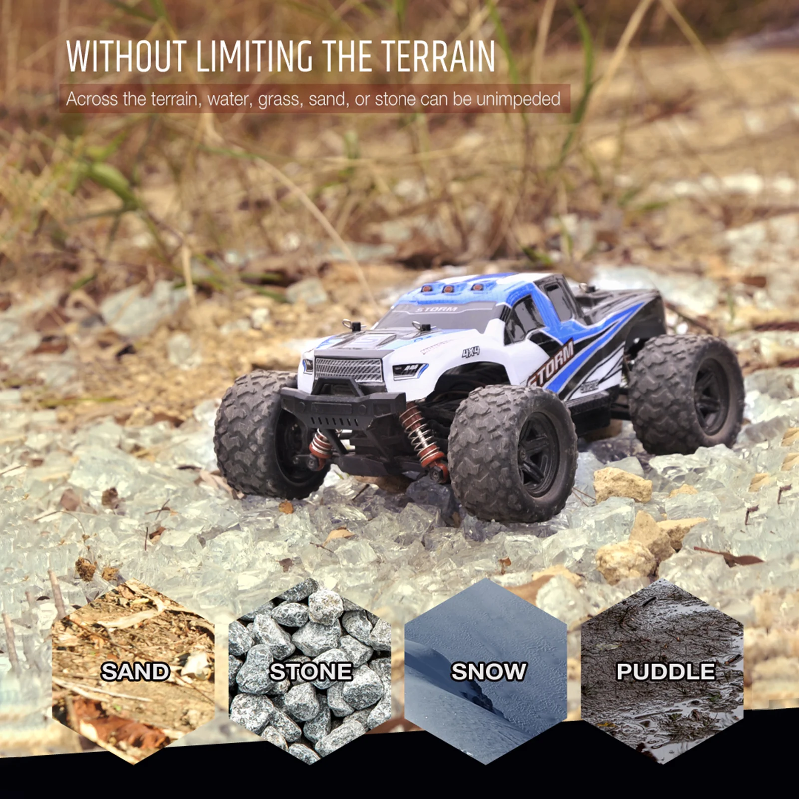 

2.4GHz High Speed 30km/h Off-road RC Cars 1/18 Remote Control Monster Truck Offroad Hobby RC Truck Toys for Adults Kids Toys