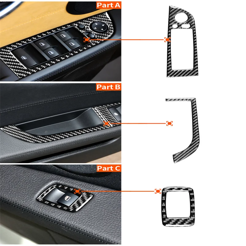 

For BMW Z4 E89 2009 2010 2011 2012 2013-2016 Carbon Fiber Stickers Car Window Lift Control Panel trim interior Car Accessories