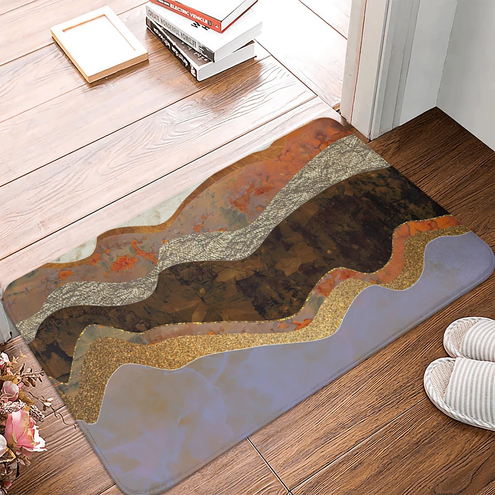 

Красный и черный мраморный ковер, входной дверной коврик, напольные коврики для ванной, Впитывающий Коврик, нескользящий кухонный коврик дл...