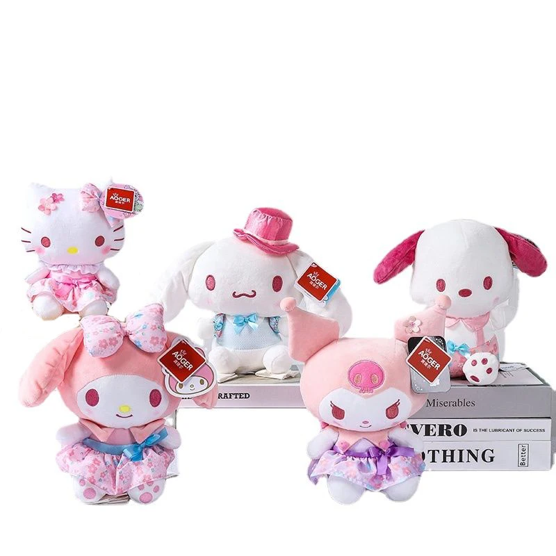 

Sanrios коллекция персикового цветка Kuromi Kawaii Cinnamoroll плюшевые игрушки My Melody полако кукла девочка кукла подарок на день рождения