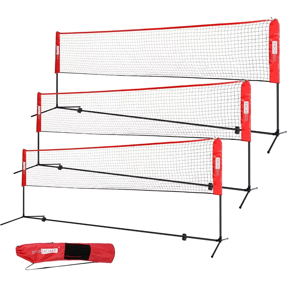 

Portable 10ft/14ft/17ft Height Adjustable Outdoor Badminton Net Set with Stand and Carry Bag for Kid's Volleyball Soccer Tennis