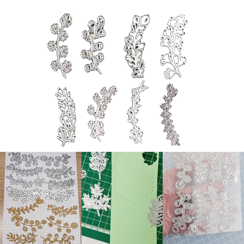 

8Pcs Leaves Cutting Dies Steel Metal Die Cut Embossing Stencils for DIY Scrapbooking Photo Album Paper Cards