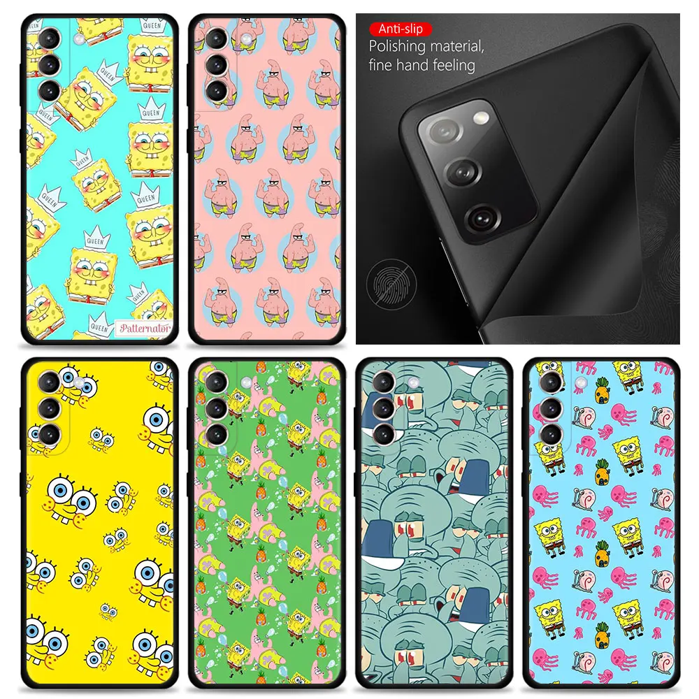 

Case For Samsung Galaxy S20 S21 FE S22 Ultra S10 S9 Plus S10e S8 for Samsung Note 20Ultra 10Plus S22Plus Coque Cartoon SpongeBob