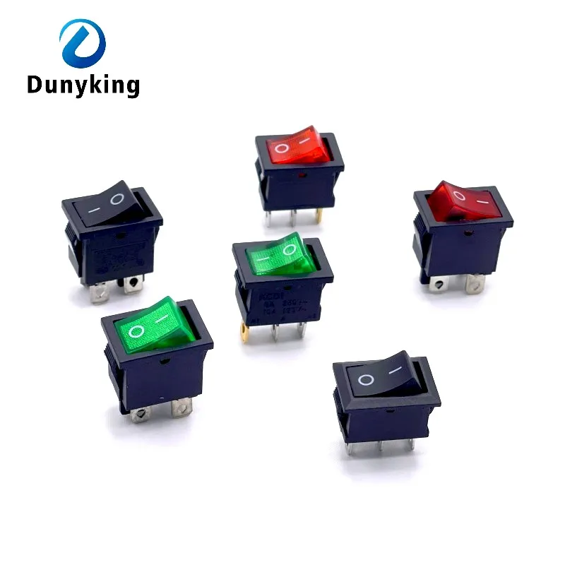 5/10 шт./партия, Кулисный Переключатель KCD1 21x15 мм, 3Pin, 4Pin, для лодки, автомобиля, 6A/250VAC, 10A/125VAC