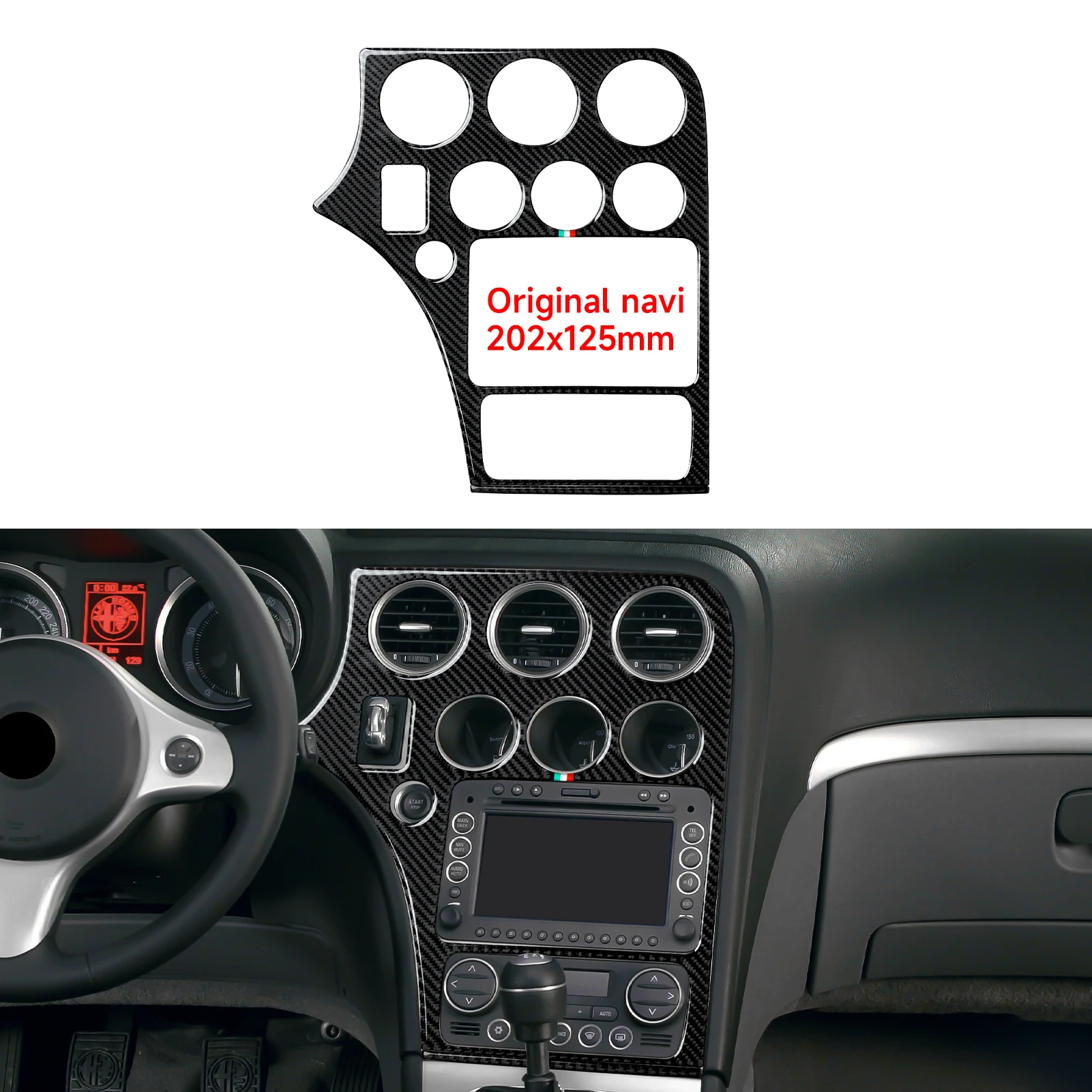 

Для Alfa Romeo 159 Brera Spider (2004-2011) аксессуары для отделки, крышка панели компакт-дисков центральной консоли автомобиля, внутренняя наклейка из углеродного волокна