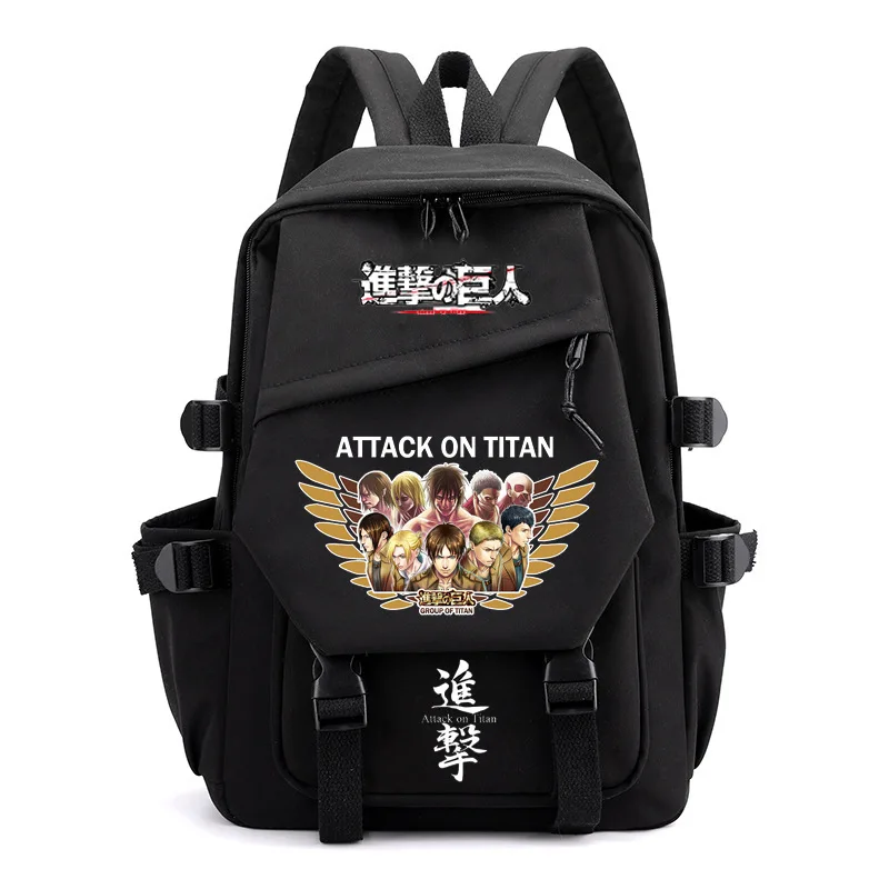 

Anime Attack On Titan 3D Digital Printing Student Backpack Captain Allen Schoolbag Black Large Capacity Student Unisex