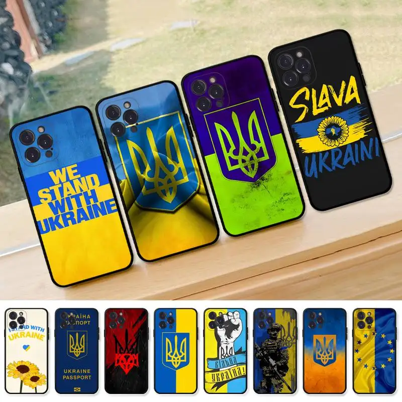 

Ukraine Flag Pattern Phone Case Silicone Soft for iphone 14 13 12 11 Pro Mini XS MAX 8 7 6 Plus X XS XR Cover