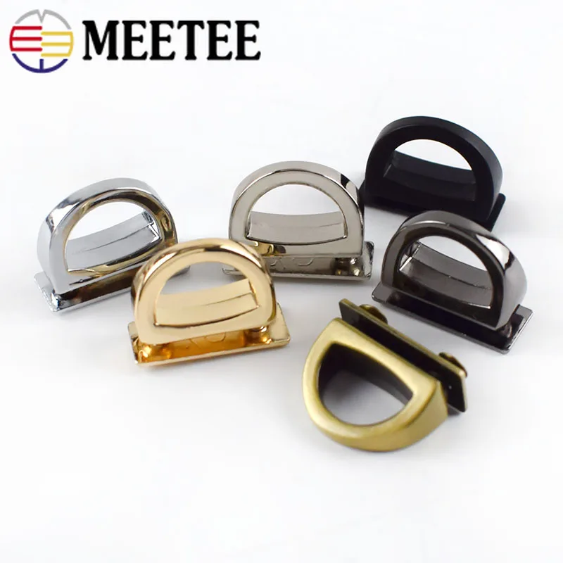Meetee 5/10pcs 14mm Metal D Ring Bag Side Clip Buckles Screw Handbag Chain Hang Buckle DIY Hardware Parts Strap Clasps Accessory | Дом и сад