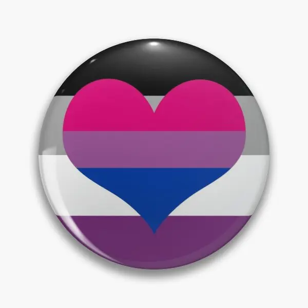 

Asexual Biromantic Pride Flag Customizable Soft Button Pin Fashion Decor Gift Funny Cute Brooch Creative Jewelry Metal Clothes