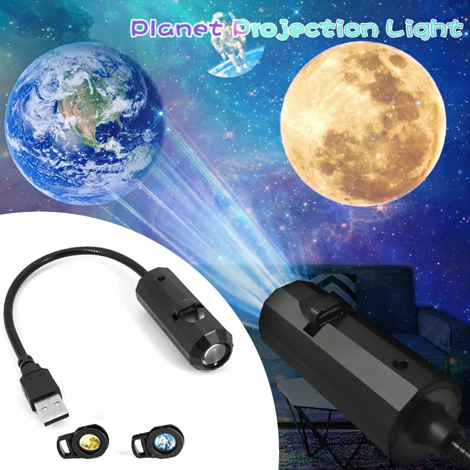 Newest Mini USB Moon Light Projector Led Globe Star Galaxy Lamp Night Lighting for Home Atmosphere Lighting Room Decor Wall Gift