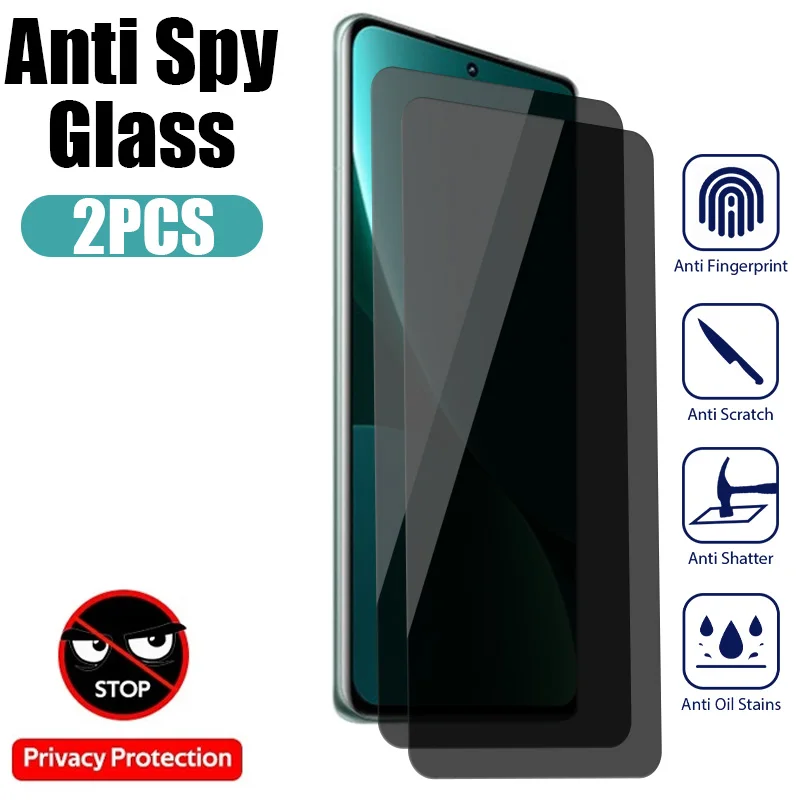

2PCS Privacy Screen Protector for Xiaomi Mi 11 12 Lite 12T 11T Pro Anti-spy Glass for Poco X4 F4 F3 X3 GT M4 M3 Pro 5G M5S M5