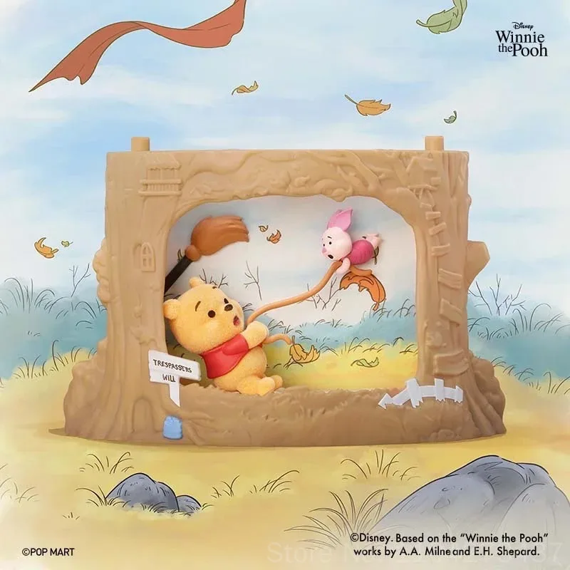 Фото Новая серия POP MART Winnie The Pooh Tree House Theater: коллекционная фигурка в закрытой упаковке, аниме-персонаж, украшение для рабочего стола, модель, игрушка, подарок на день рождения №4