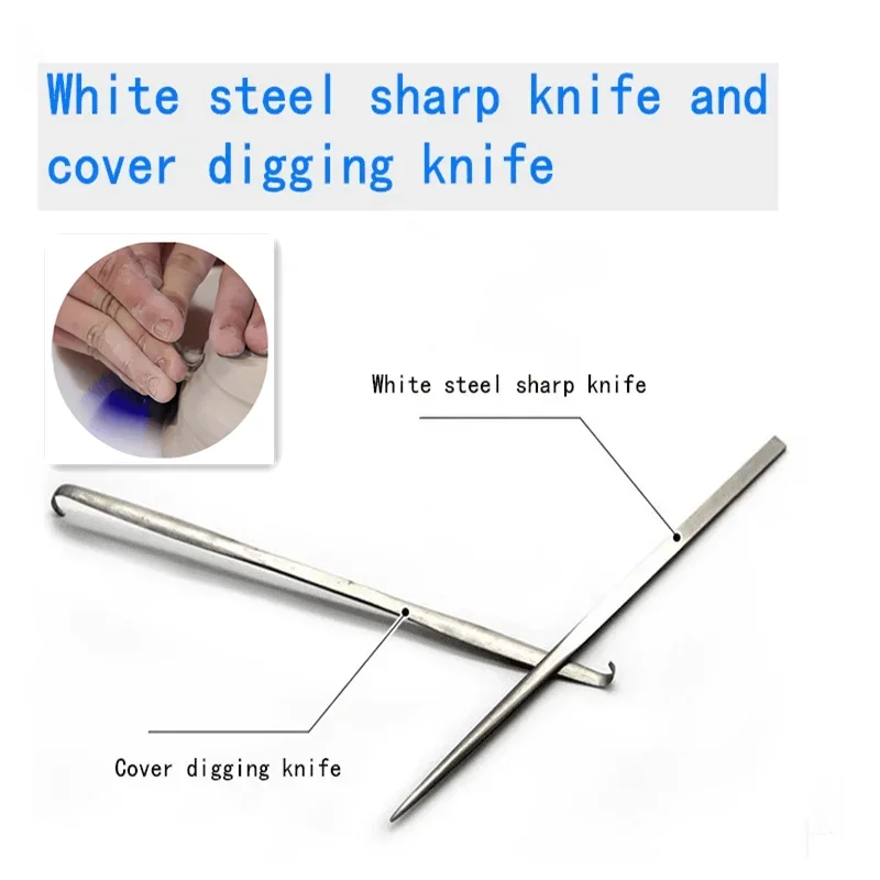 

Ceramic White Steel Pointed Knife Purple Sand Kettle Trimming Knife Ceramic Multi-purpose Engraving Molding Repair Pottery Tool