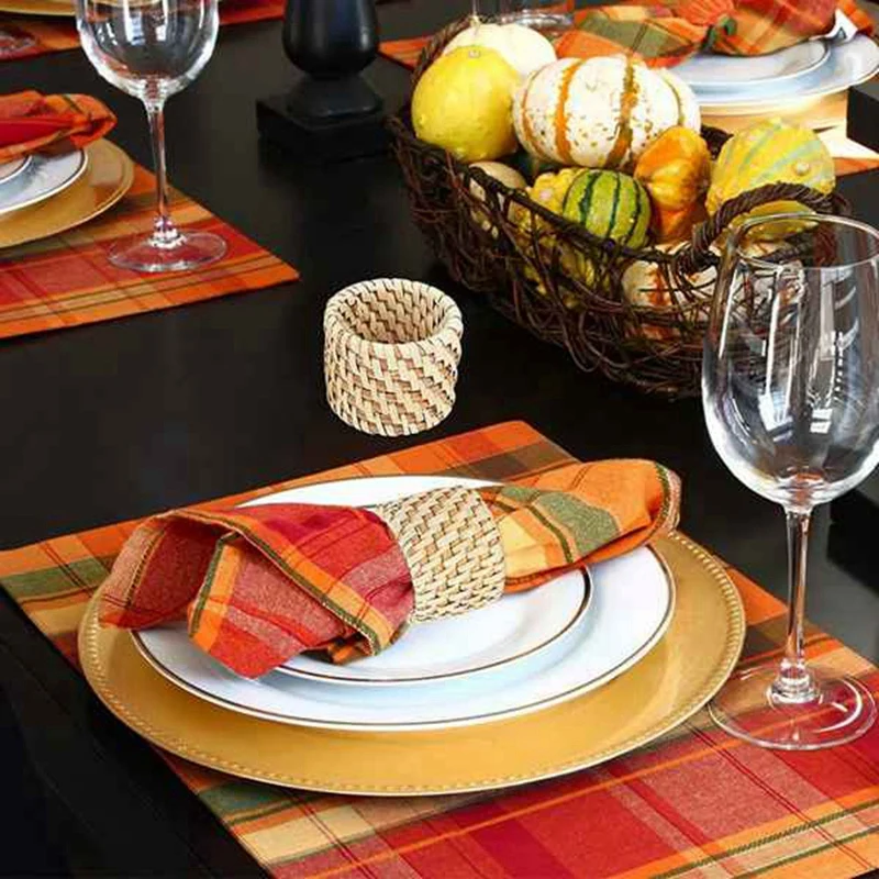 Плетеные кольца для салфеток из ротанга кольцо в фермерском стиле натуральный