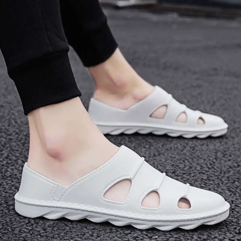 

Mesh Wedge Sandal With Big Soles Flip Flops For Man Casual Leather Beach Shoe Summer Comfort Clogs Man Snackers Tennis Shouse