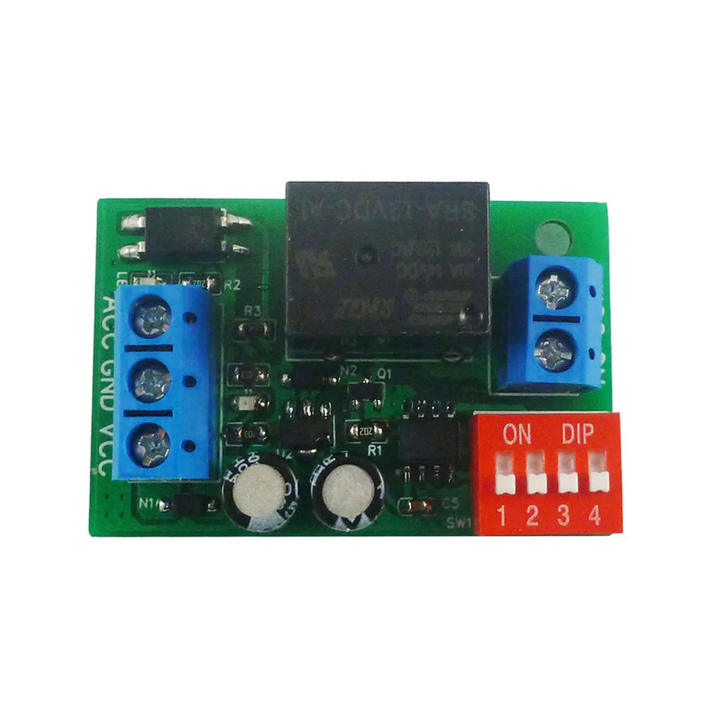 

20A ACC Trigger Power-off Delay Switch Turn off After Power-off Delay DC 12V ACC Trigger Relay Board for Car Door Sensor Driving