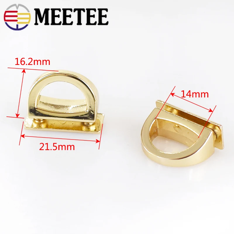 Meetee 5/10pcs 14mm Metal D Ring Bag Side Clip Buckles Screw Handbag Chain Hang Buckle DIY Hardware Parts Strap Clasps Accessory | Дом и сад